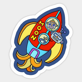 To the Moon Robotman Sticker